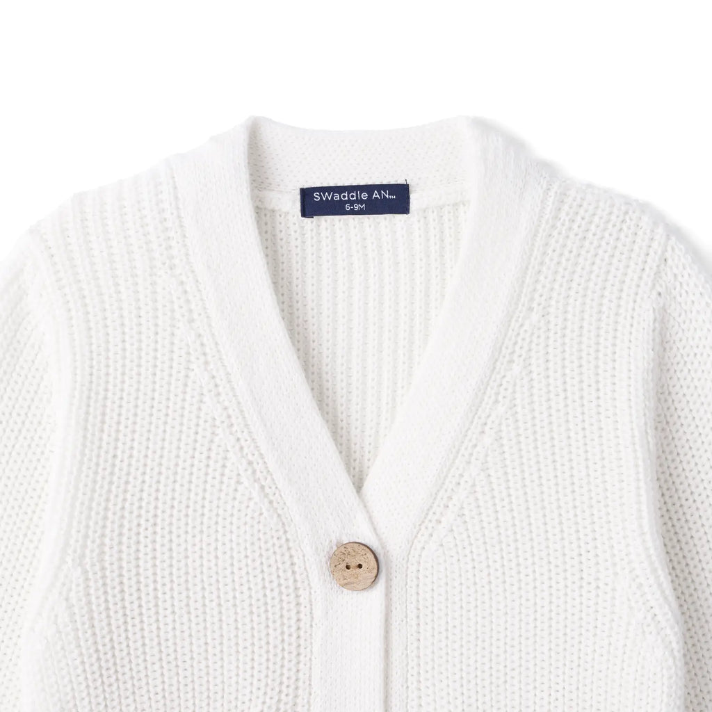 Classic Cardigan with Pockets in White