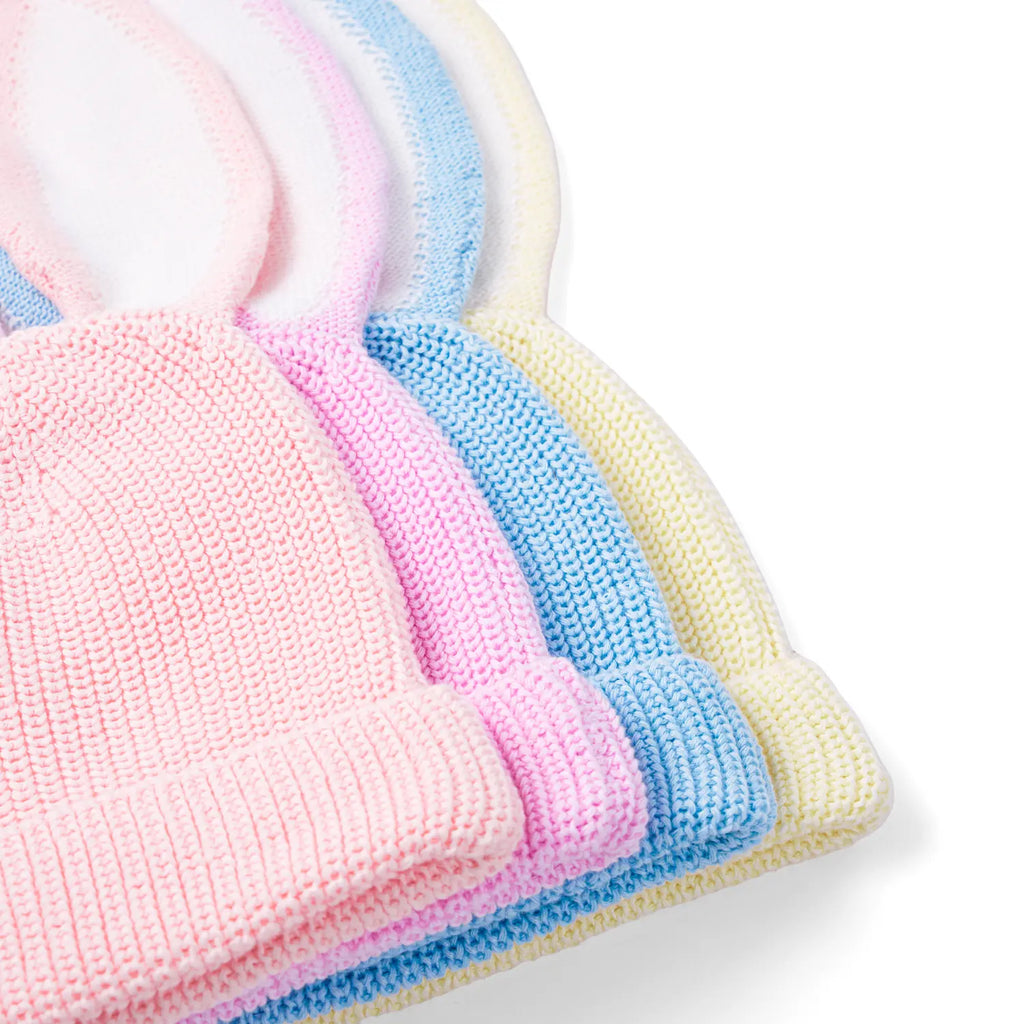 Bunny Ear Knit Beanie in Baby Blue