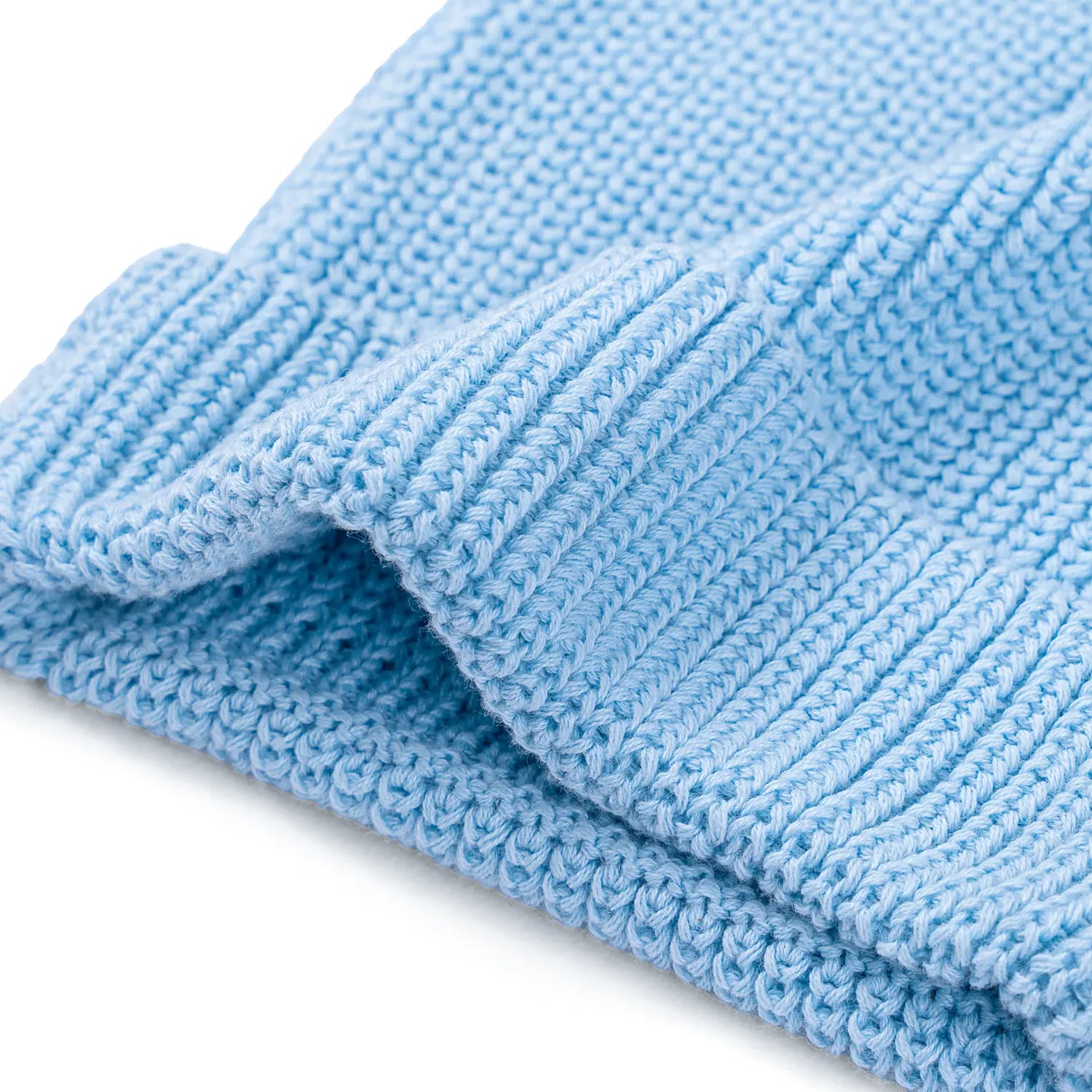 Bunny Ear Knit Beanie in Baby Blue