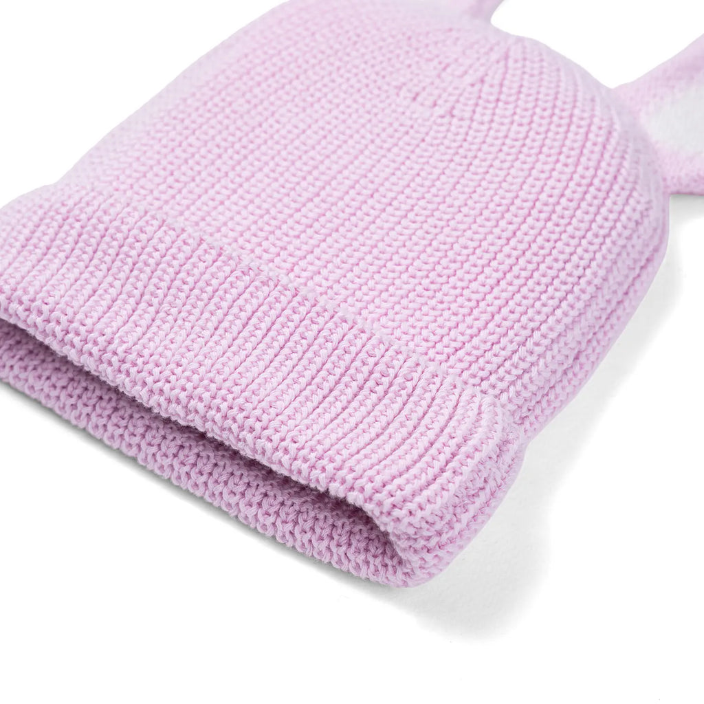 Bunny Ear Knit Beanie in Lilac