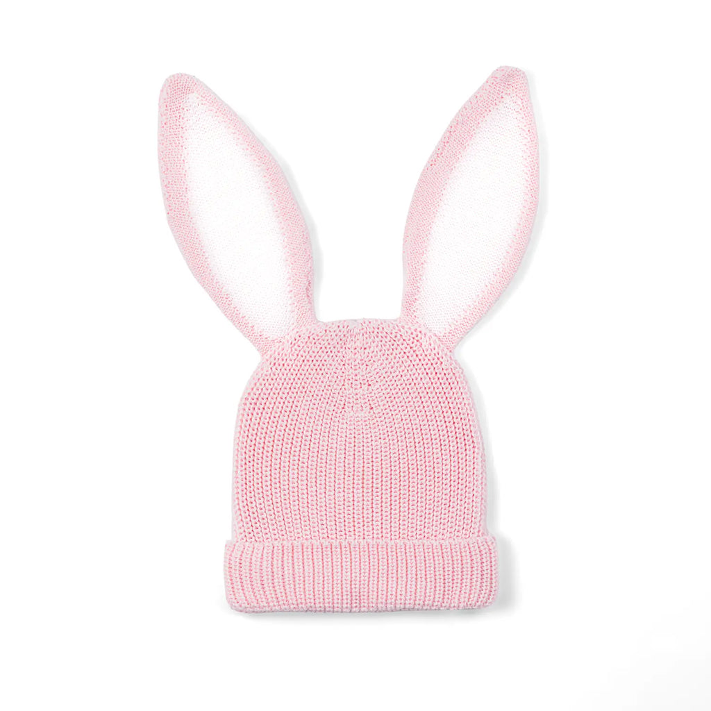 Bunny Ear Knit Beanie in Pink