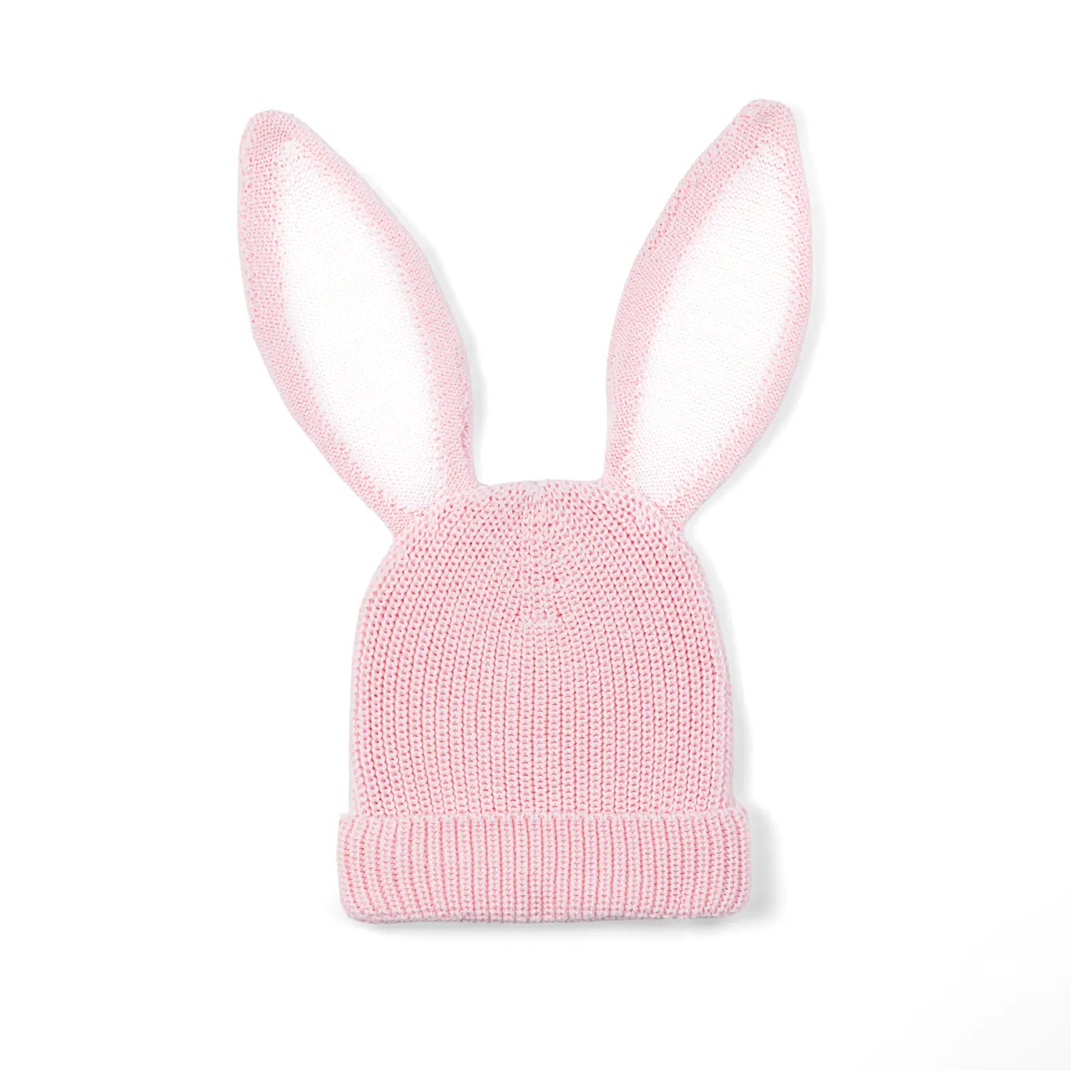 Bunny Ear Knit Beanie in Pink