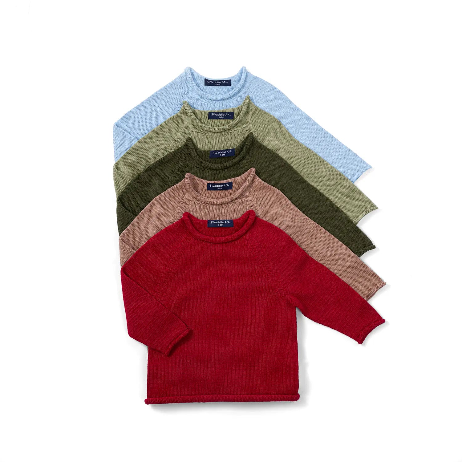Knit Rollneck Baby Sweater in Sage Green
