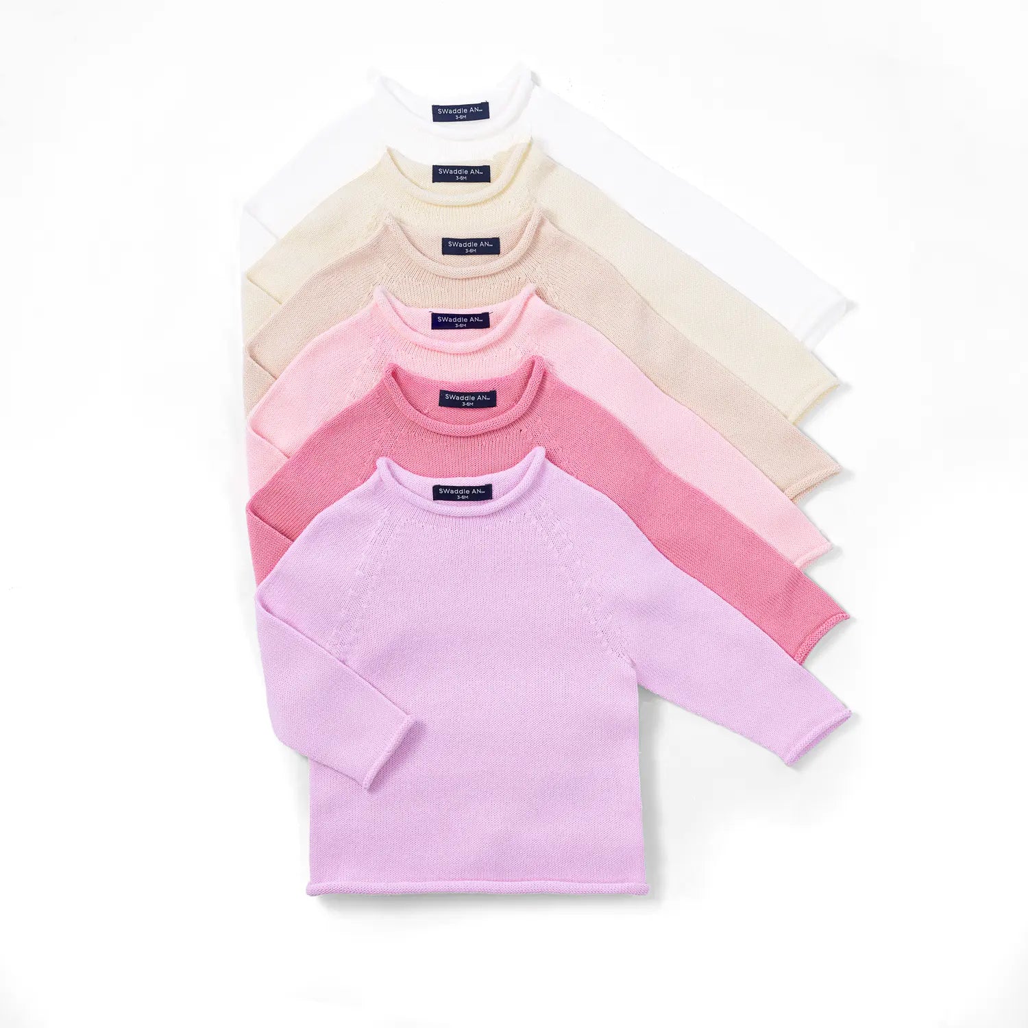 Knit Rollneck Baby Sweater in Cream