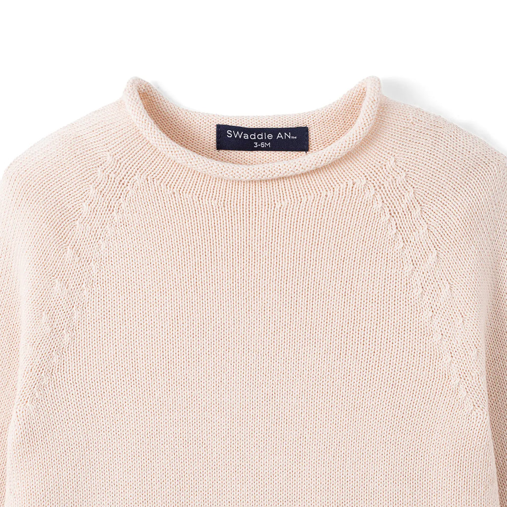 Knit Rollneck Baby Sweater in Beige