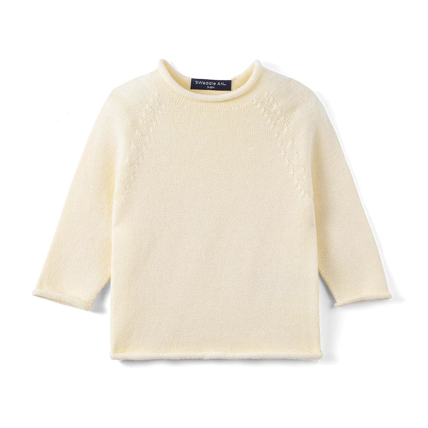 Knit Rollneck Baby Sweater in Cream
