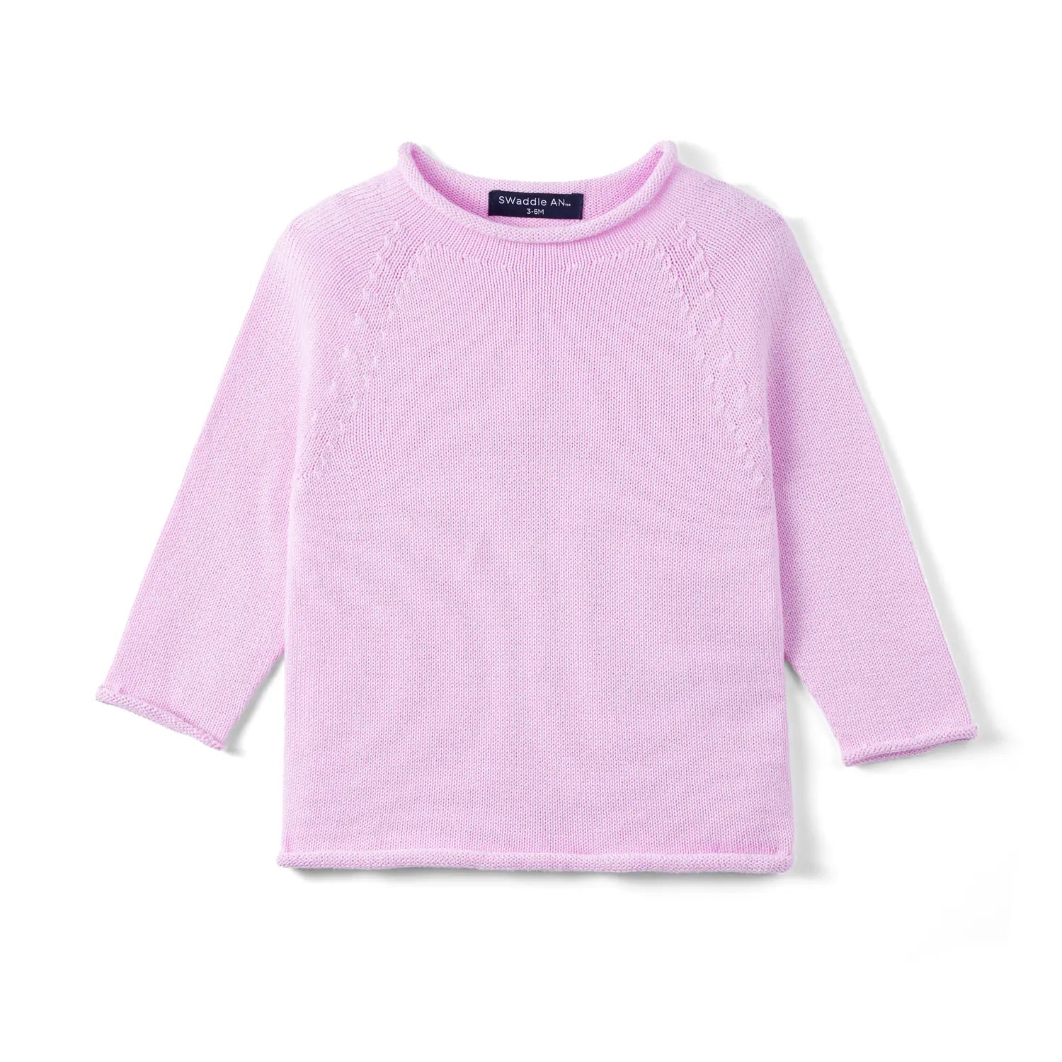 Knit Rollneck Baby Sweater in Lilac