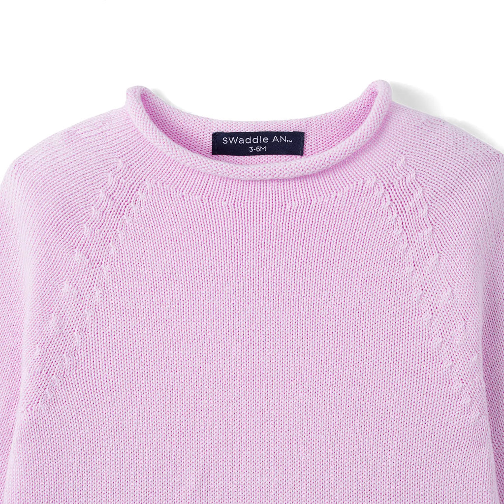 Knit Rollneck Baby Sweater in Lilac