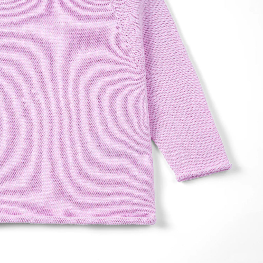 Knit Rollneck Baby Sweater in Lilac