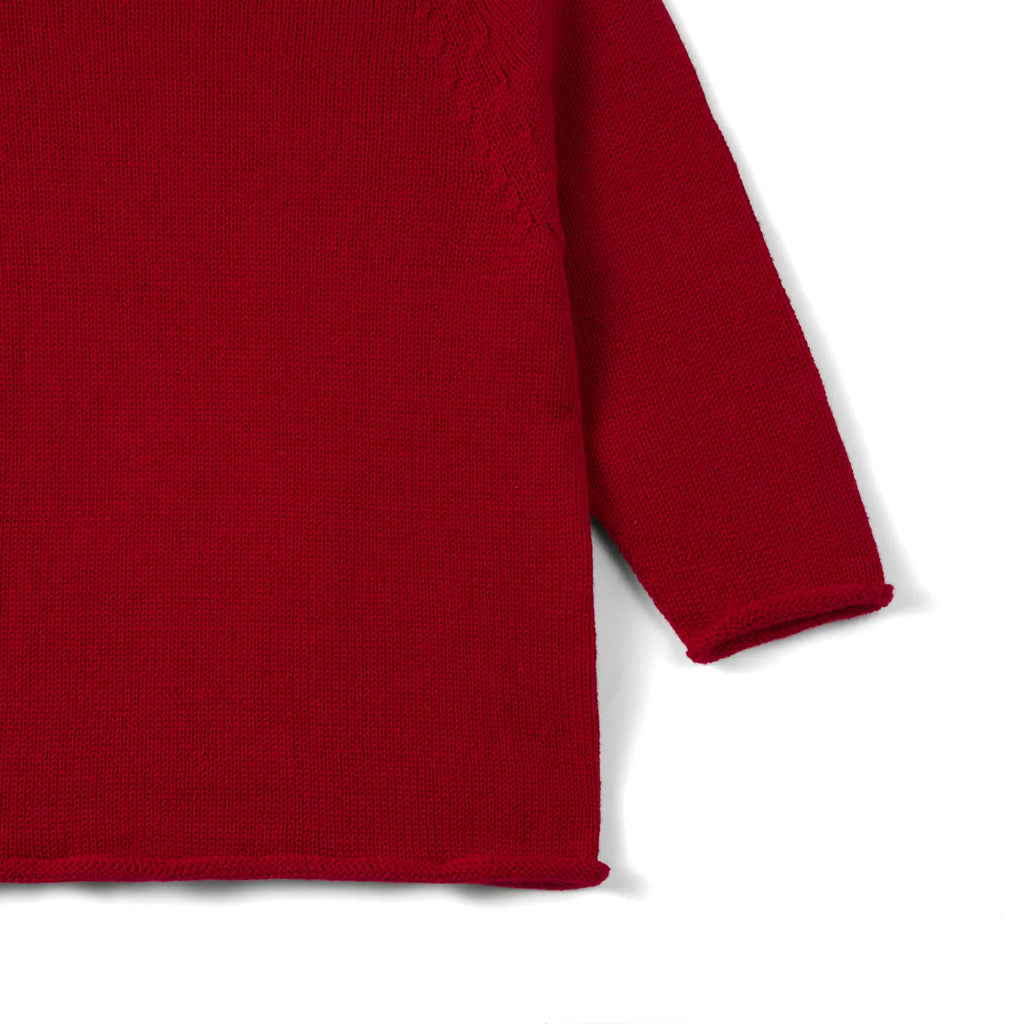 Knit Rollneck Baby Sweater in Red Xmas