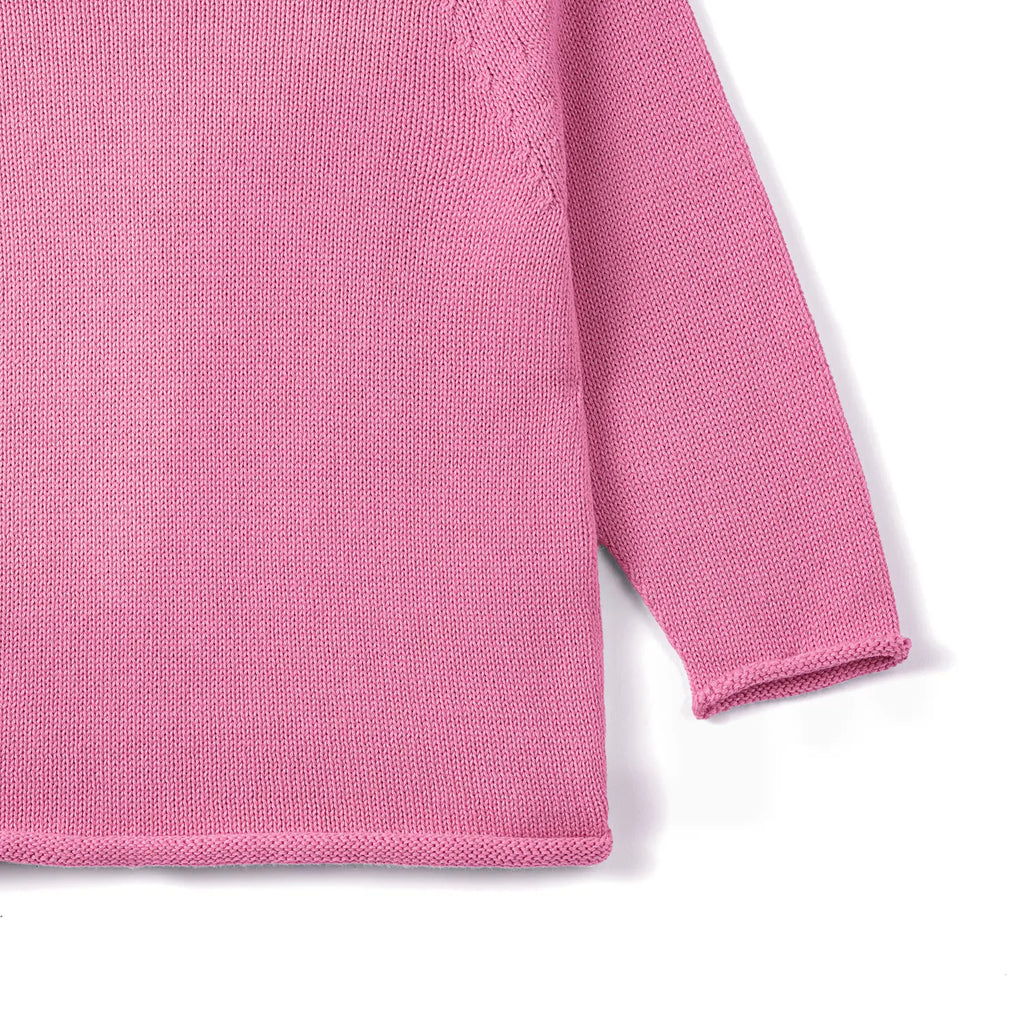 Knit Rollneck Baby Sweater in Rose Pink