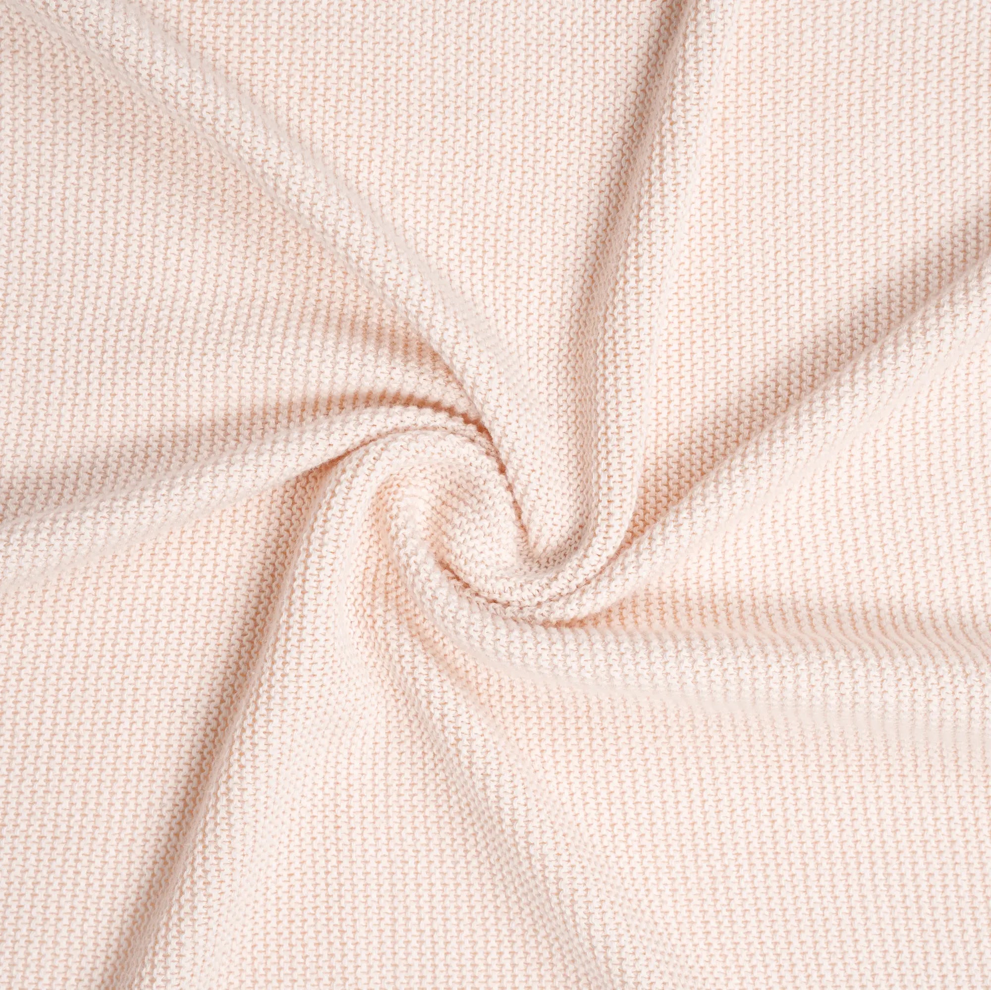 Ruffled Edge Knit Baby Blanket in Beige
