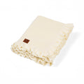 Ruffled Edge Knit Baby Blanket in Cream