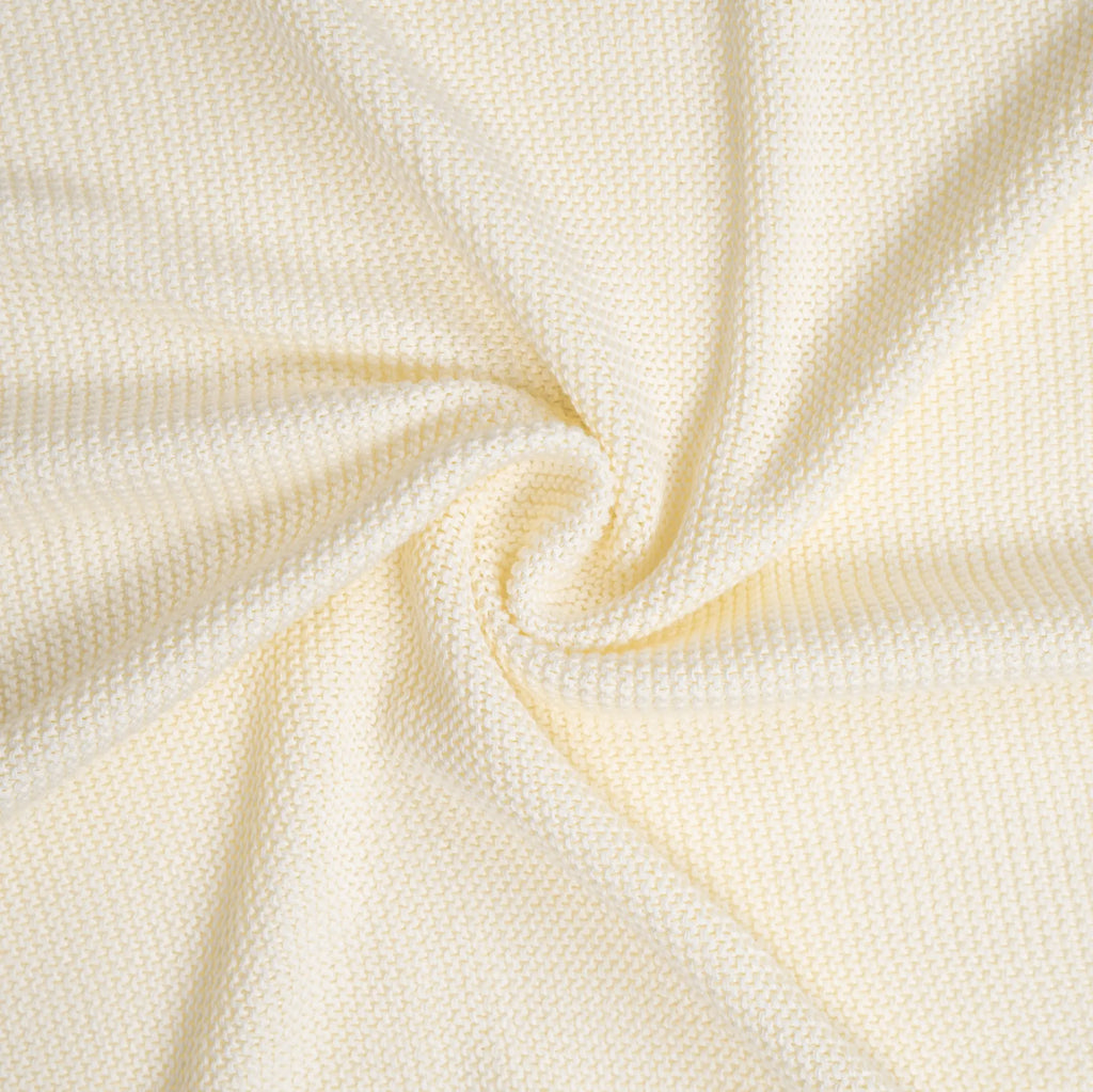 Ruffled Edge Knit Baby Blanket in Cream