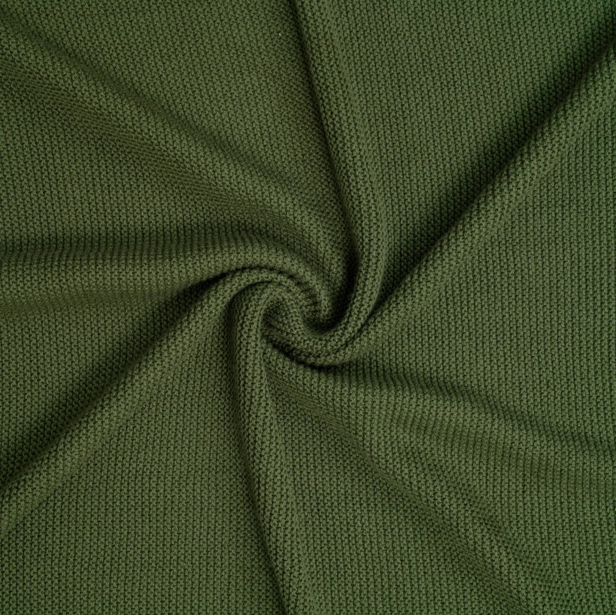 Ruffled Edge Knit Baby Blanket in Forest Green