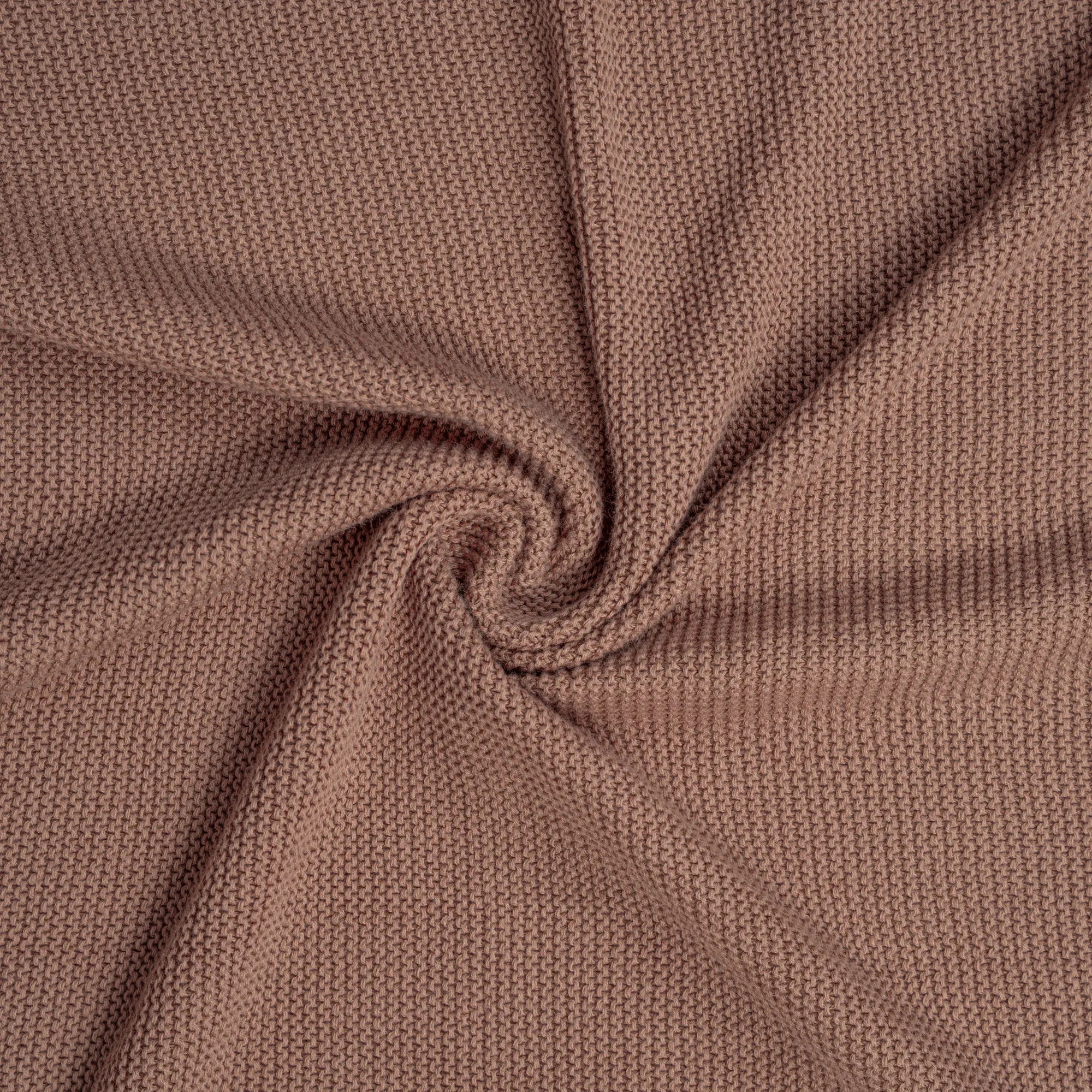 Ruffled Edge Knit Baby Blanket in Mocha