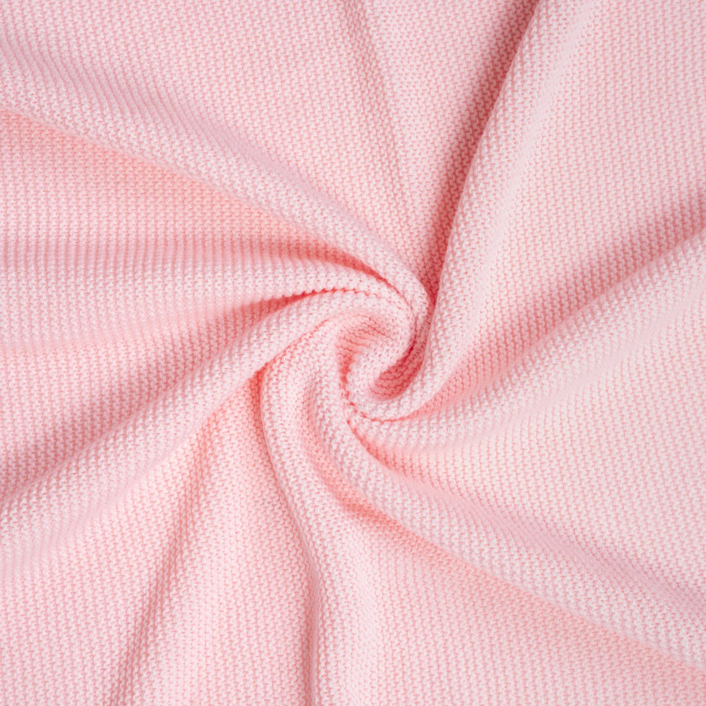 Ruffled Edge Knit Baby Blanket in Pink