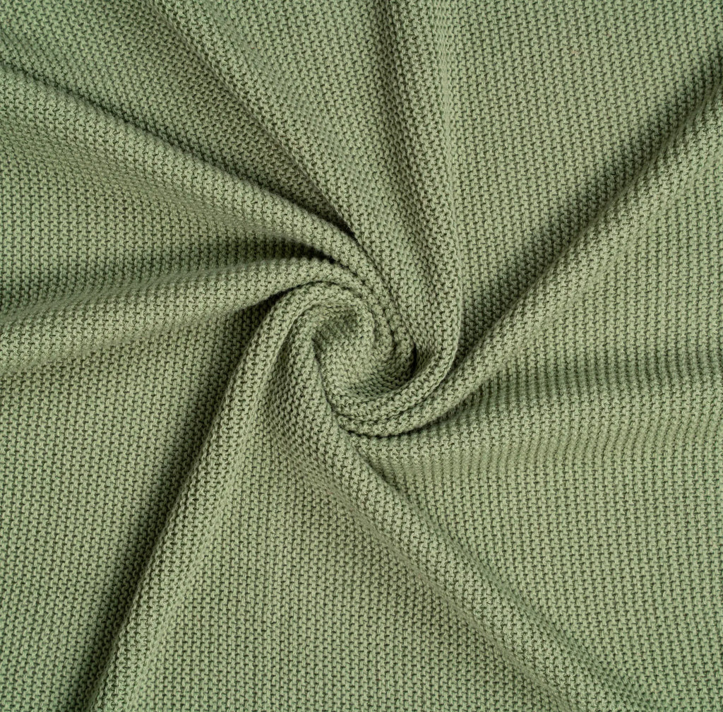Ruffled Edge Knit Baby Blanket in Sage Green