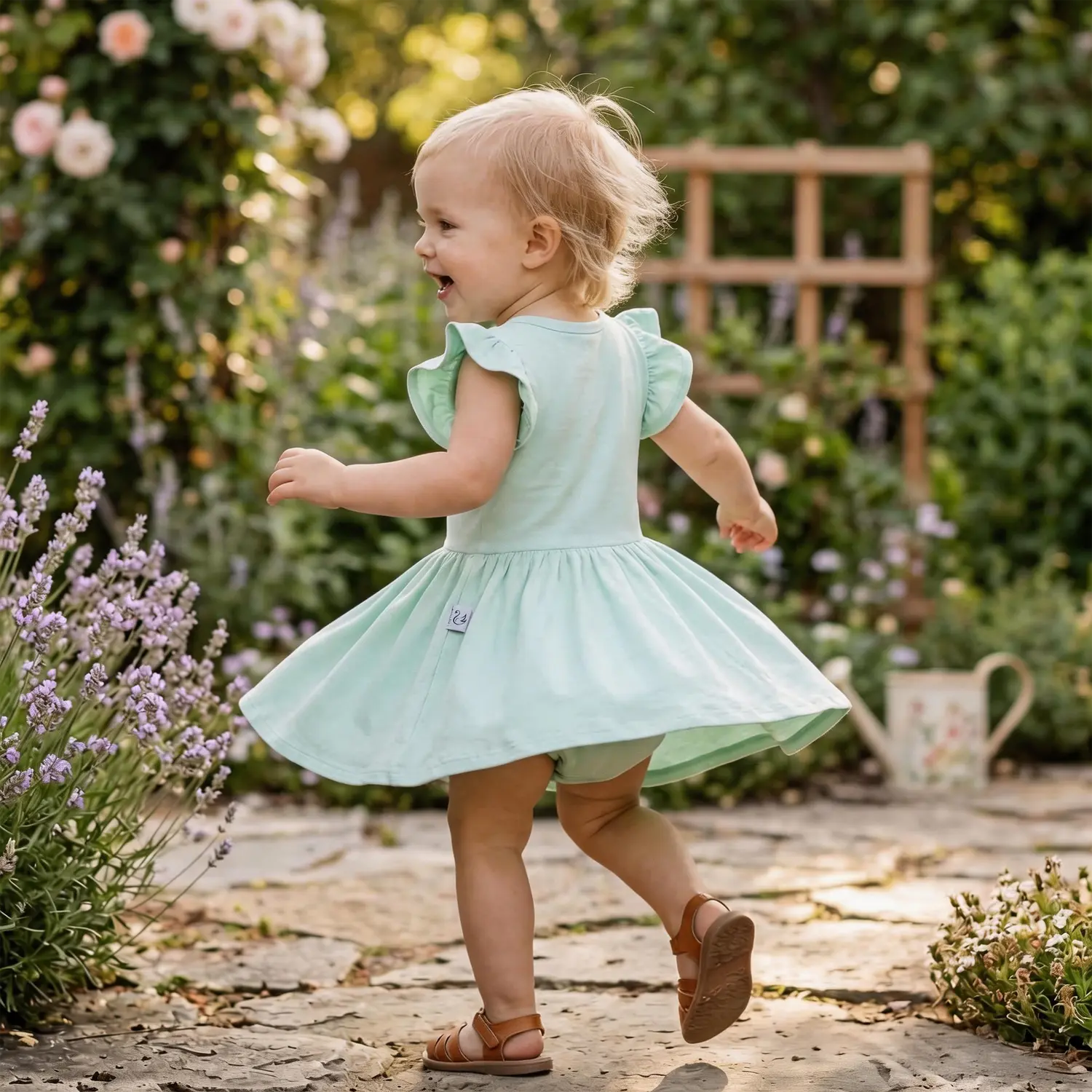 Twirl Bodysuit Dress in Mint