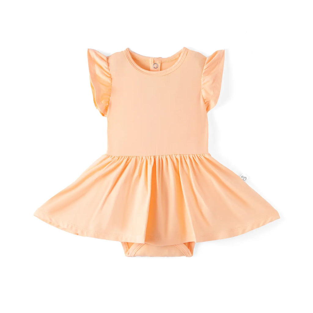 Twirl Bodysuit Dress in Peach Fuzz