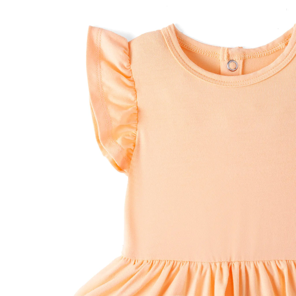 Twirl Bodysuit Dress in Peach Fuzz