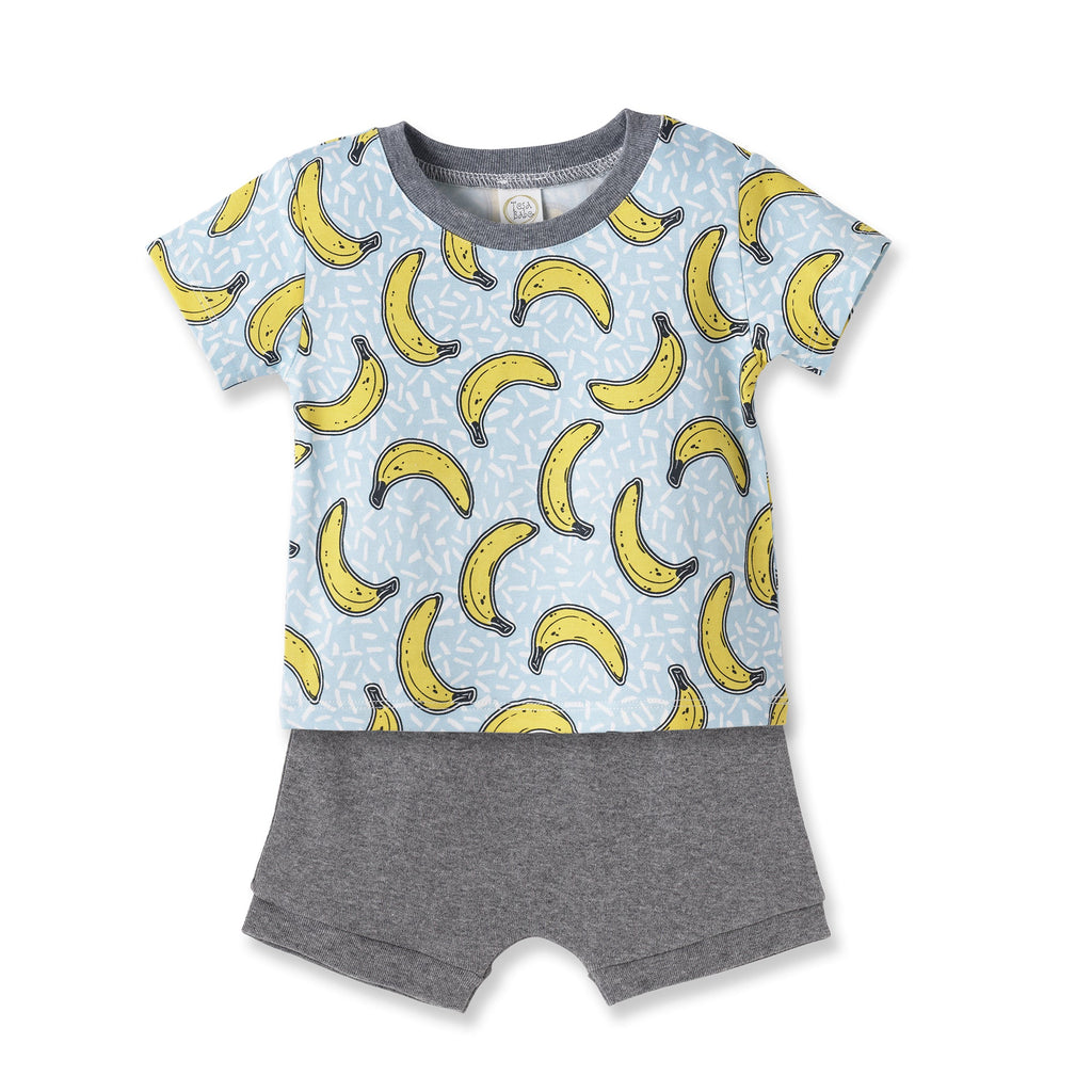 Banana Split Bamboo T-Shirt & Cotton Shorts Set for Boys