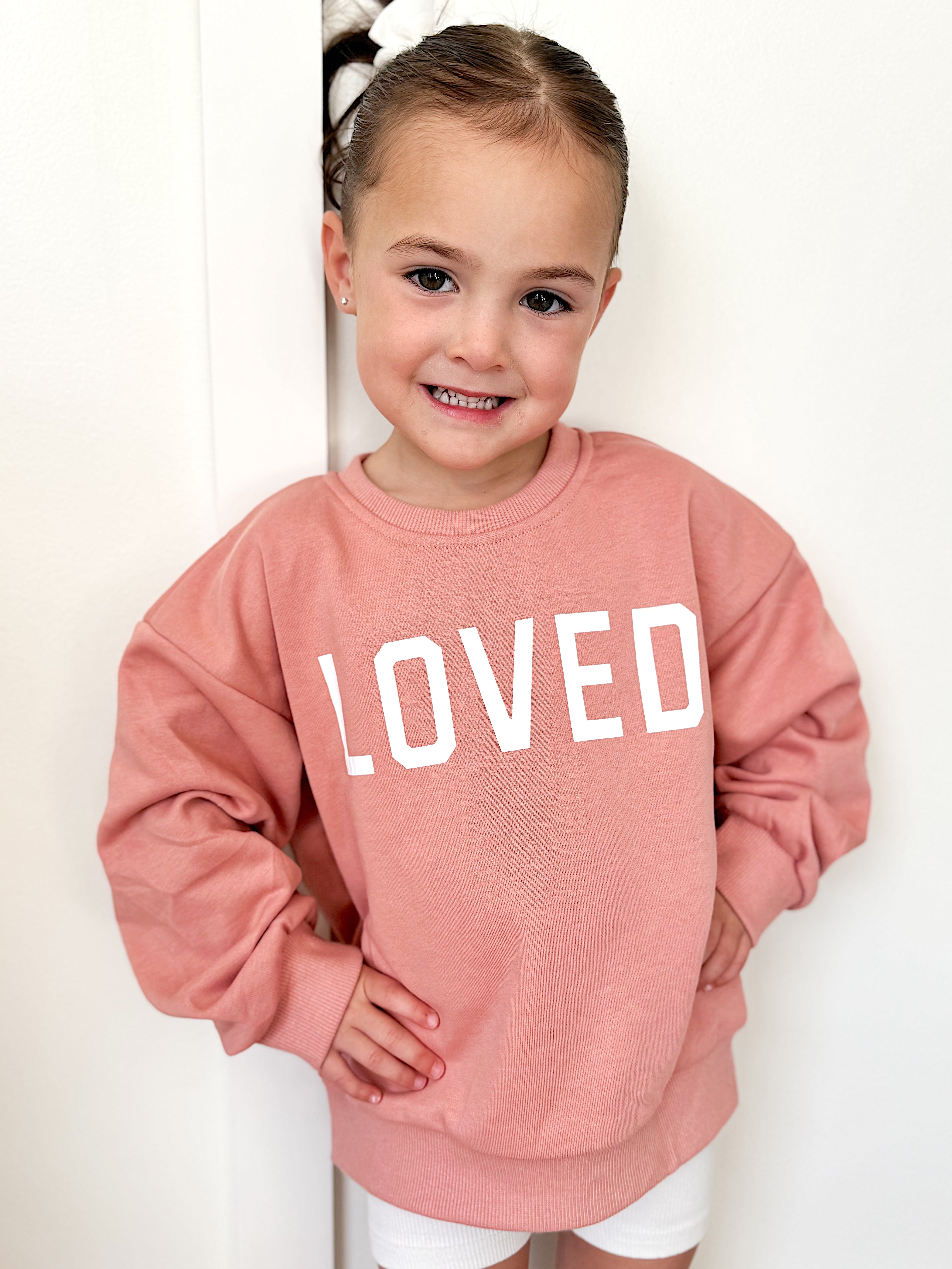 Loved Crewneck Sweatshirt - Red or Pink