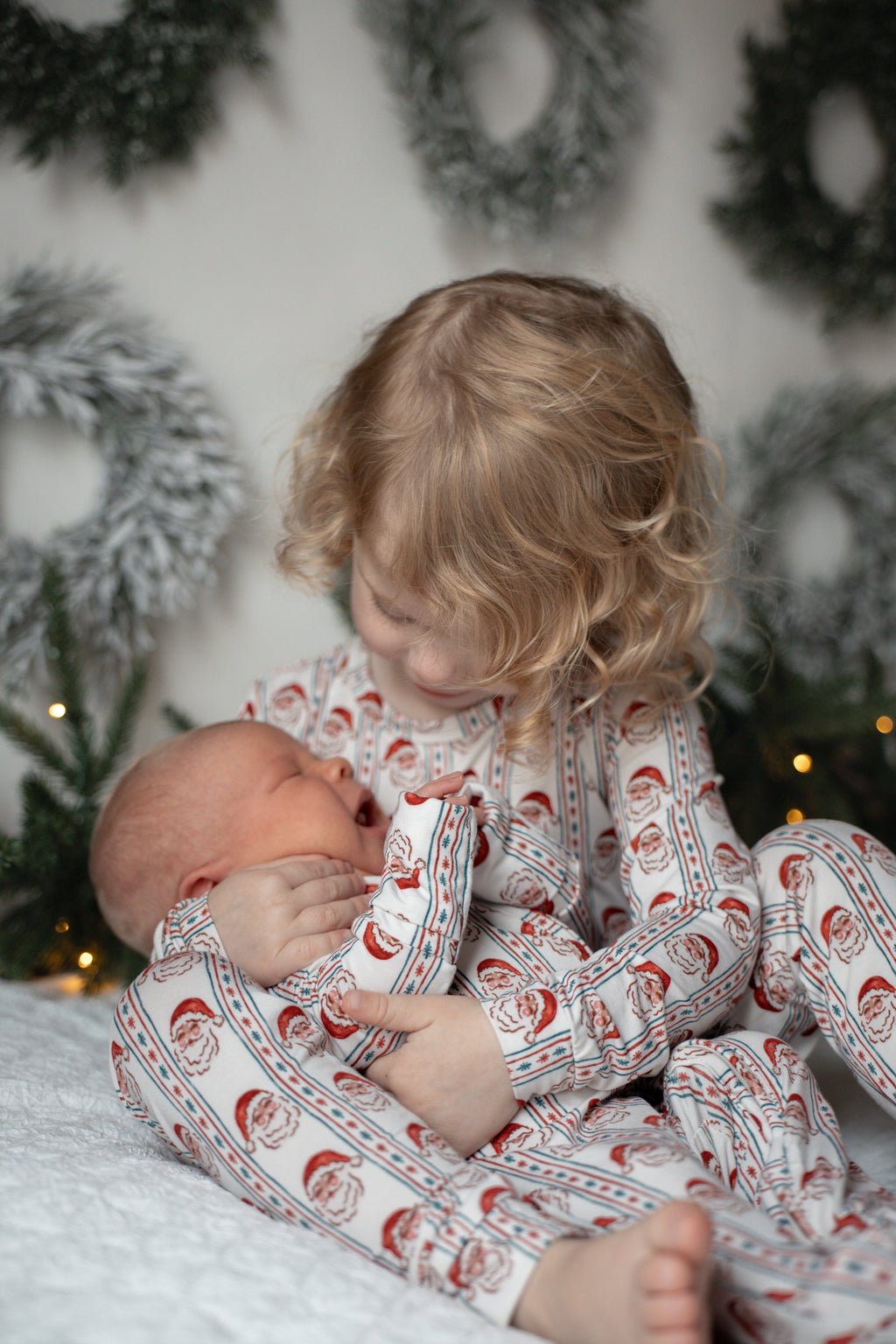 Vintage Santa Bamboo Christmas Pajamas - 2pc Set