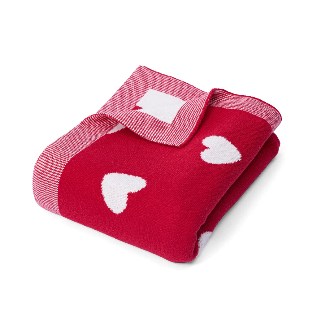 Valentine Heart Jacquard Baby Blanket