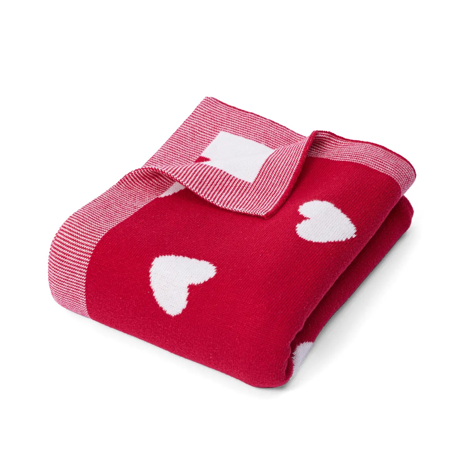 Valentine Heart Jacquard Baby Blanket