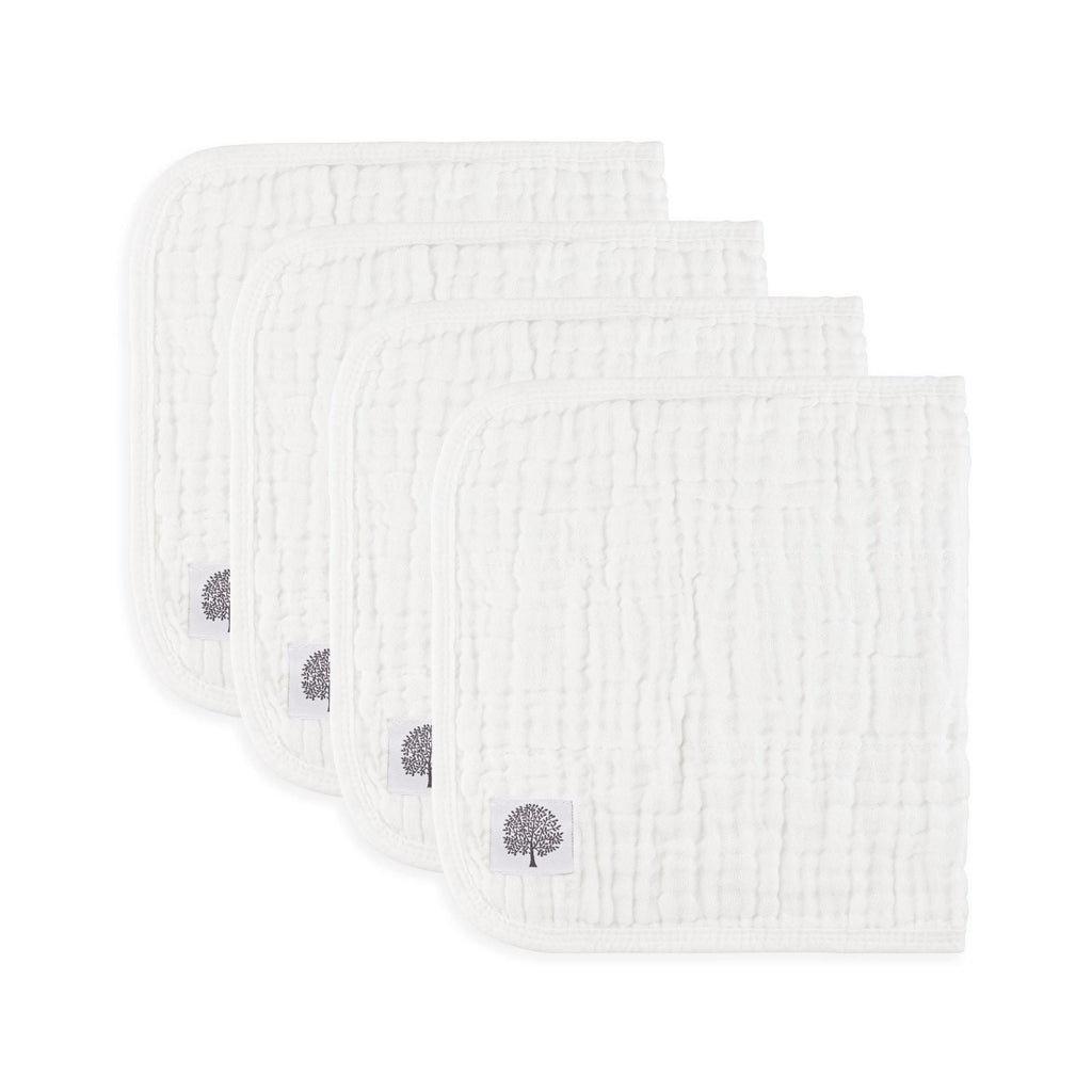White Set - Muslin Burp Cloths (4 Pack)