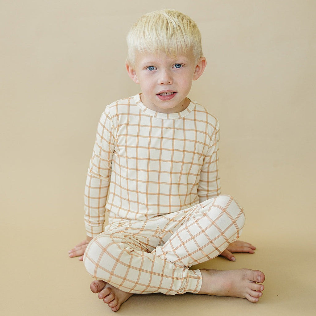 Burnt Orange Plaid 2pc Bamboo Pajamas