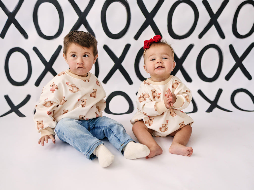 Teddy Bear Hearts Crewneck Sweatshirt