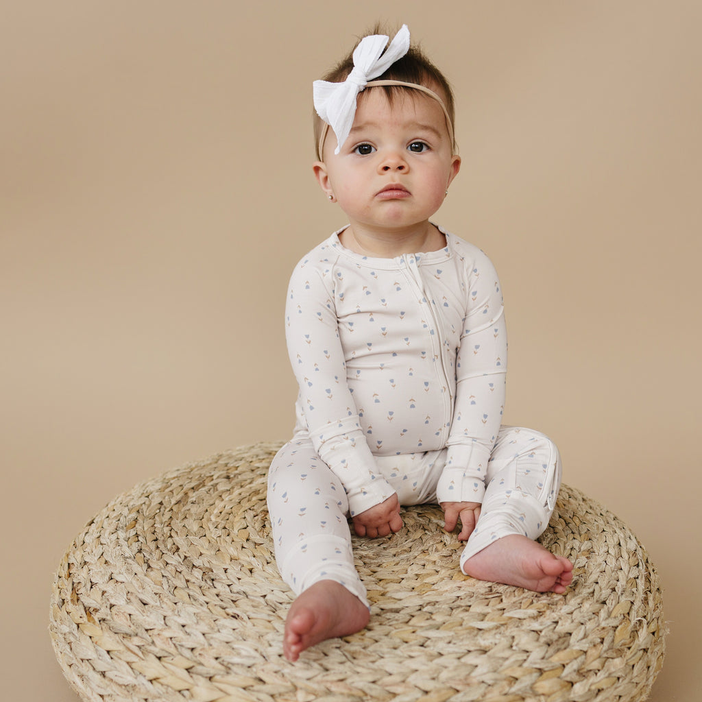 Tiny Tulips Bamboo Zippy Pajamas