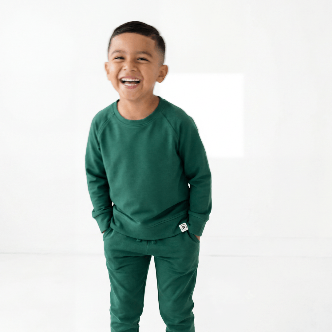 Alpine Green Crew Neck Jogger Set