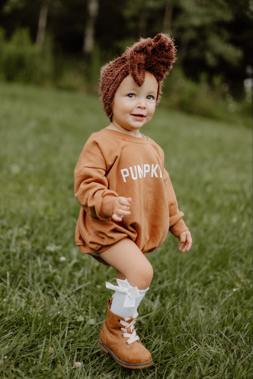 Pumpkin Sweatshirt or Sweatshirt Romper - Cream or Orange