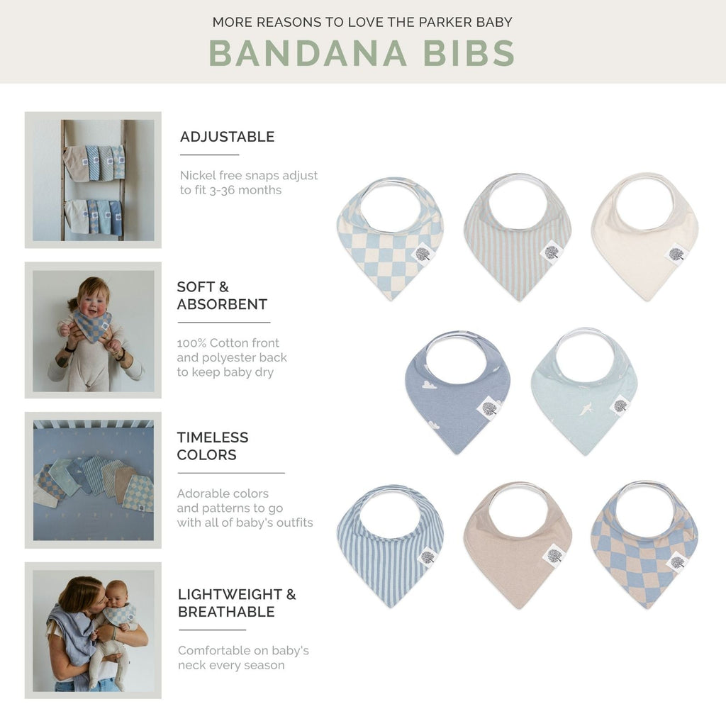 Cloud Bandana Bib Set (8 pack)
