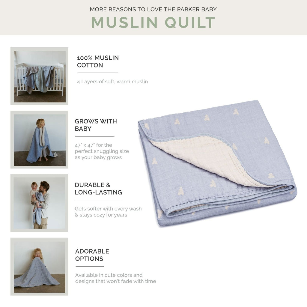 Stormy Blue Checker Quilt