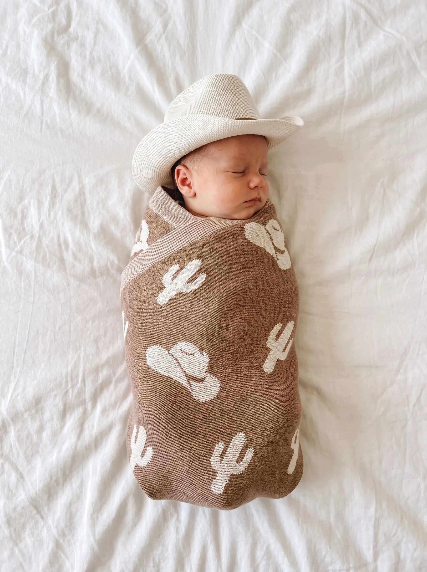 Cactus Jacquard Knit Baby Blanket