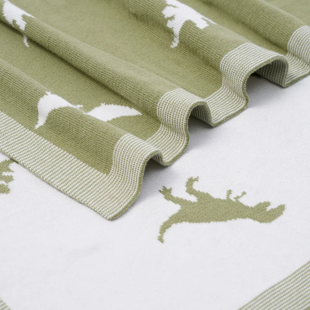 Dinosaur Jacquard Knit Baby Blanket
