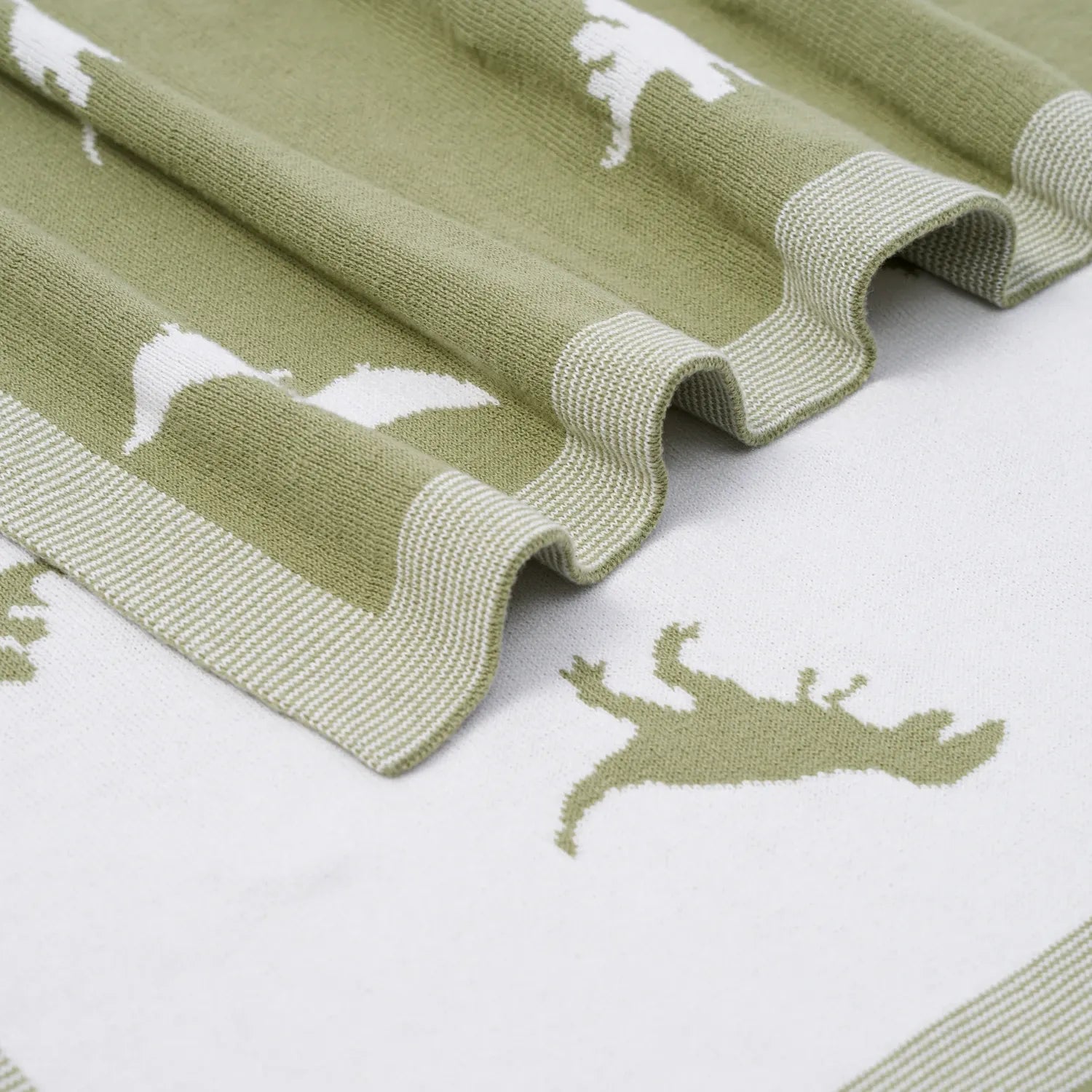 Dinosaur Jacquard Knit Baby Blanket