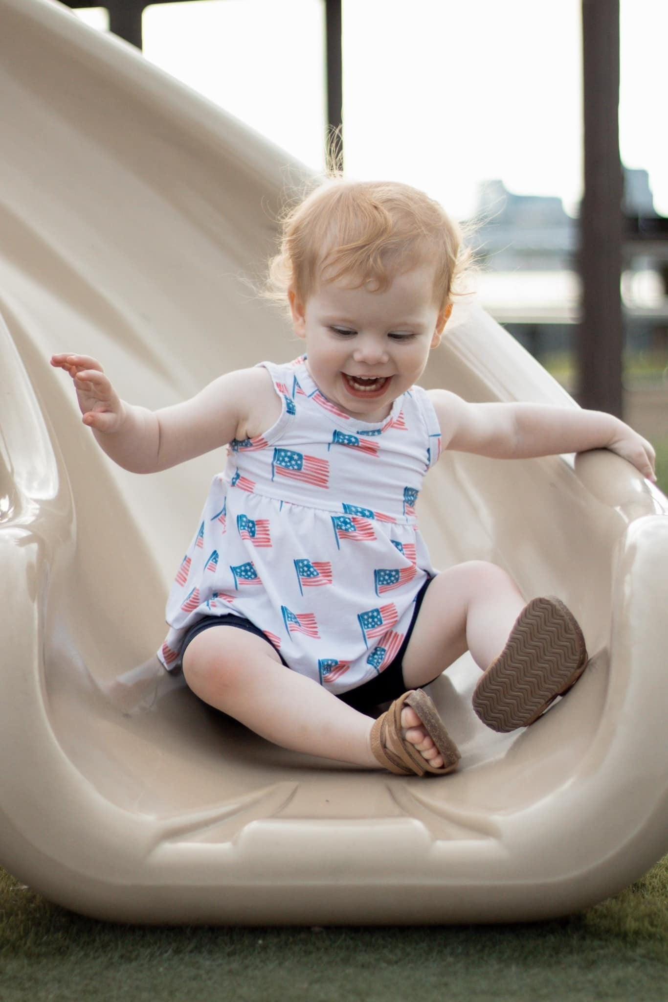 4th of July Flag Print Bamboo Peplum Top & Bike Shorts