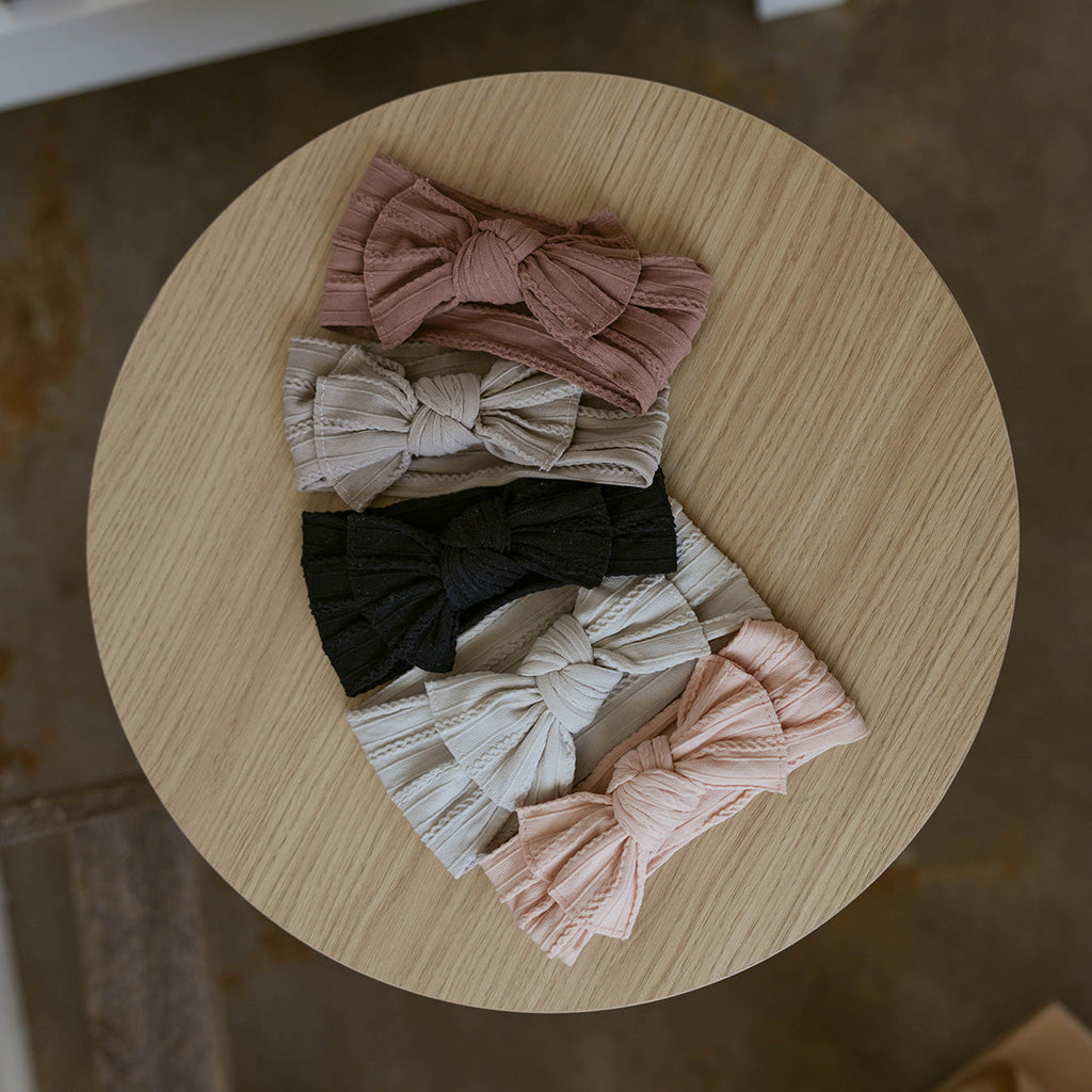 Rosewood Set - Cable Knit Knotted Headbands - 5 Pack