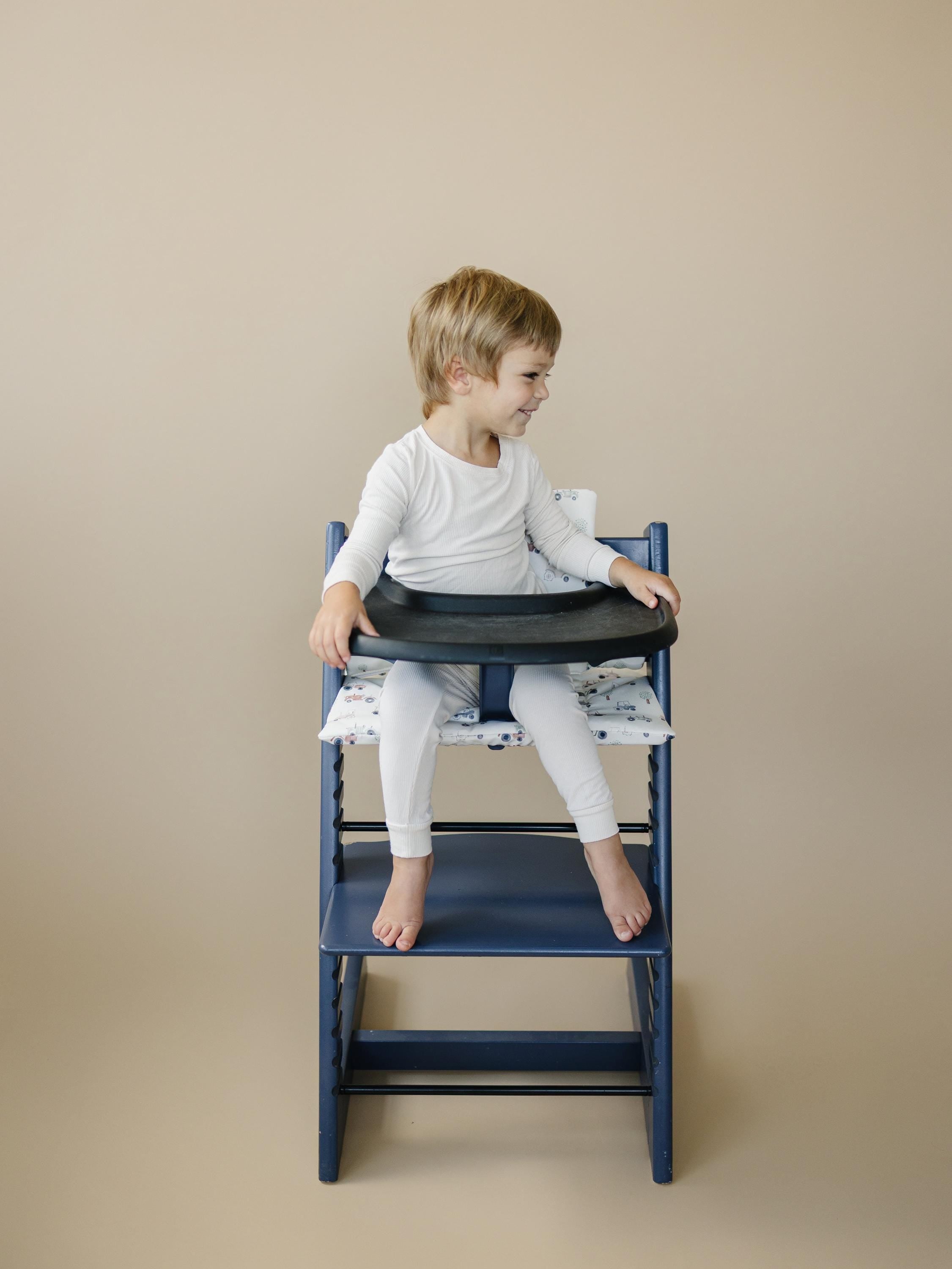 Tiny Tractors Cushion for the Stokke Tripp Trapp Highchair - Wipeable Cover - Baby Highchair Accessories