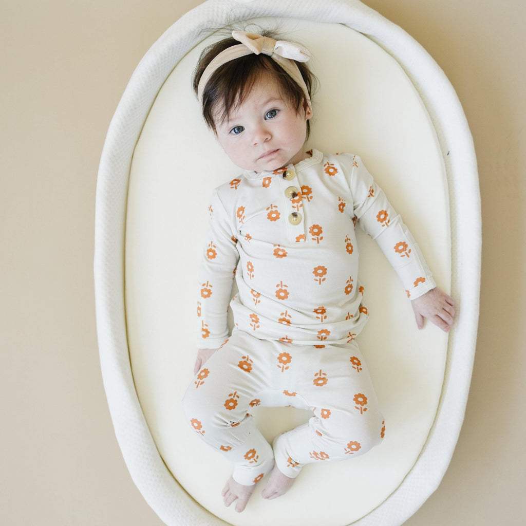 Pumpkin Posie Bamboo Pajamas: Fall Baby & Toddler PJs
