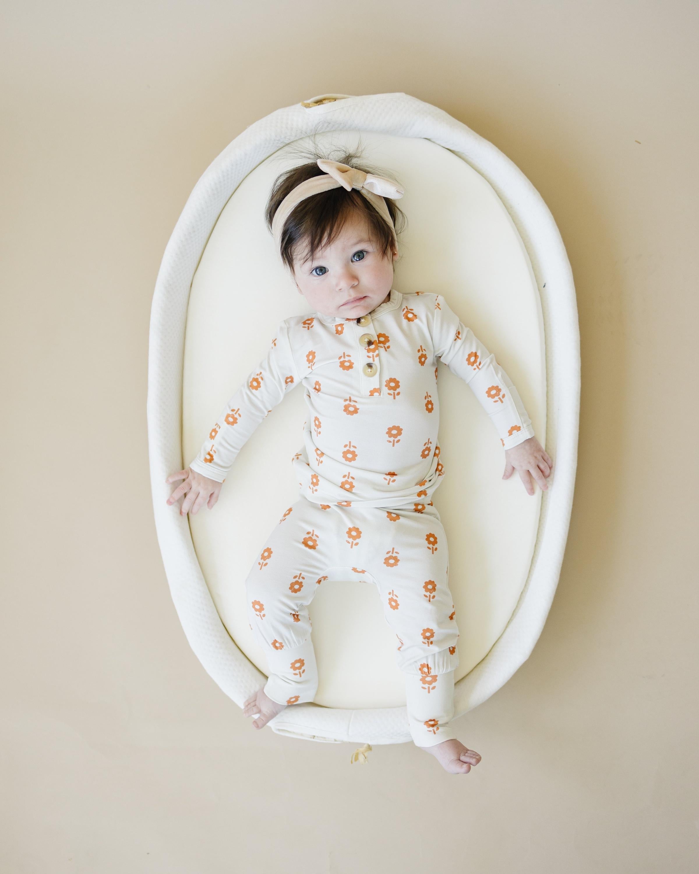 Pumpkin Posie Bamboo Pajamas: Fall Baby & Toddler PJs