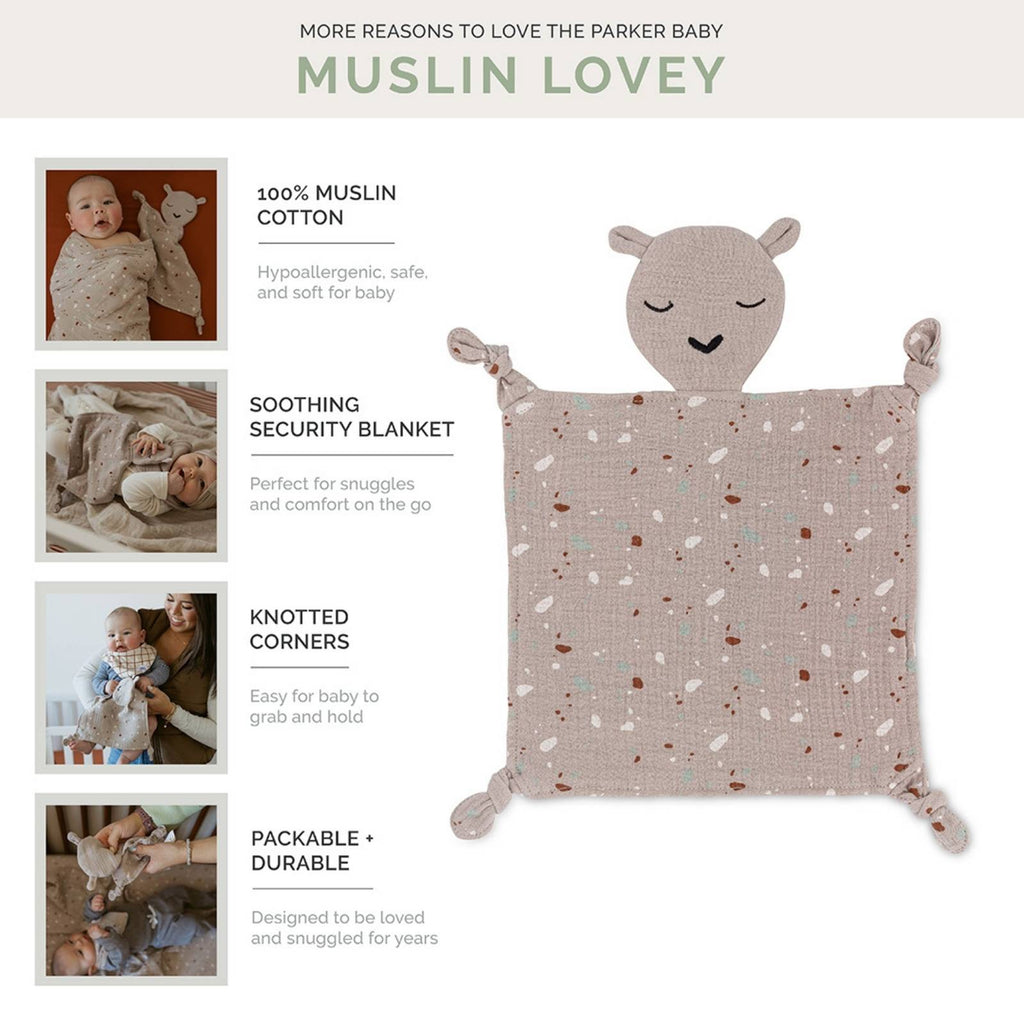 100% Muslin Lovey - Alpaca