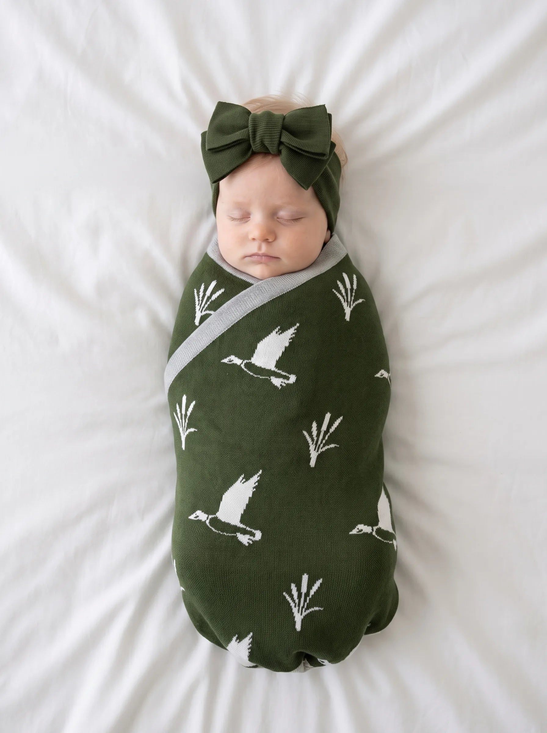 Mallard Duck Jacquard Knit Baby Blanket
