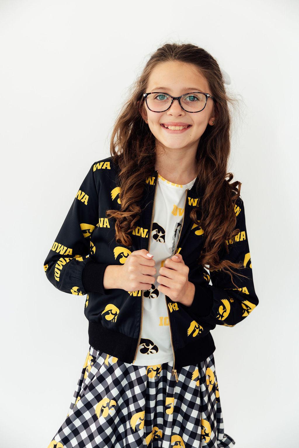 Iowa Black Tigerhawk Satin Jacket
