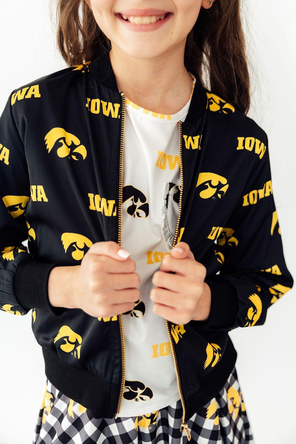 Iowa Black Tigerhawk Satin Jacket